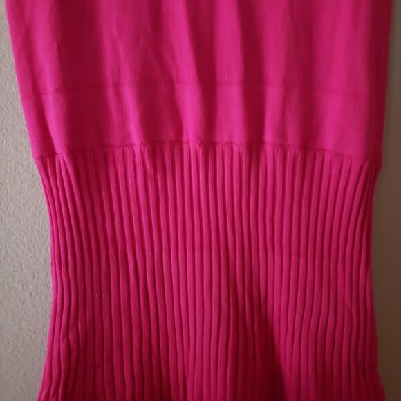Wendy Williams Collection Fuscia Pink Sleeveless V Neck Sweater Dress Size Large - Picture 4 of 7